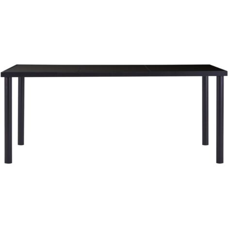Table à manger Noir 180x90x75 cm Verre trempé