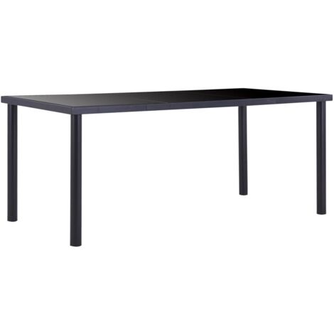 Table à manger Noir 180x90x75 cm Verre trempé