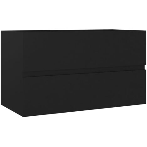 Armoire d'évier Noir 80x38,5x45 cm Bois d'ingénierie