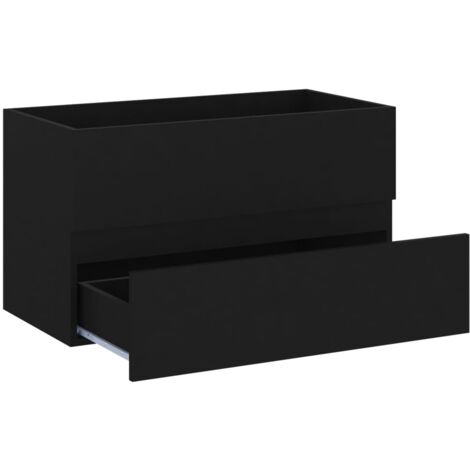 Armoire d'évier Noir 80x38,5x45 cm Bois d'ingénierie