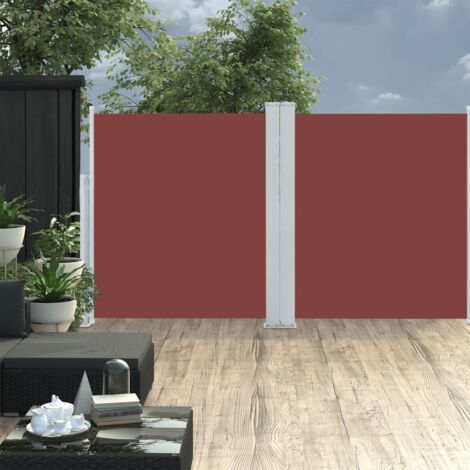 Auvent latéral rétractable de patio 140x600 cm Marron - Sur  -  De tout à prix fou!