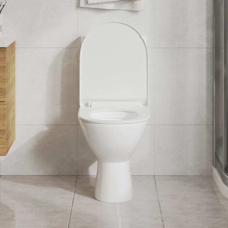 Siège De Toilette à Fermeture Douce Zuvo - Forme O, Libération Rapide - Charnières Réglables - Blanc - Standard Britannique