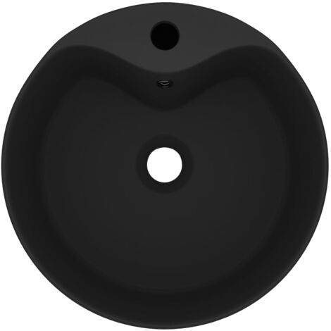 Lavabo de luxe avec trop-plein Noir mat 36x13 cm Céramique