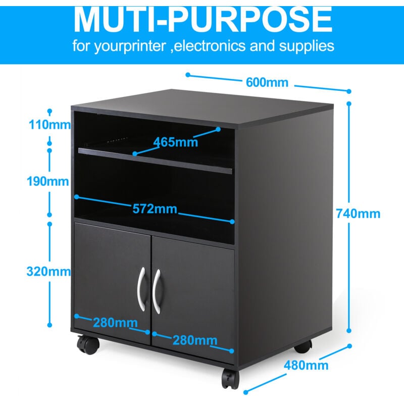 FITUEYES Supporto Monitor Supporto per Monitor in Legno L54xW25,5xH14cm  (Nero) DT205401WB : : Informatica