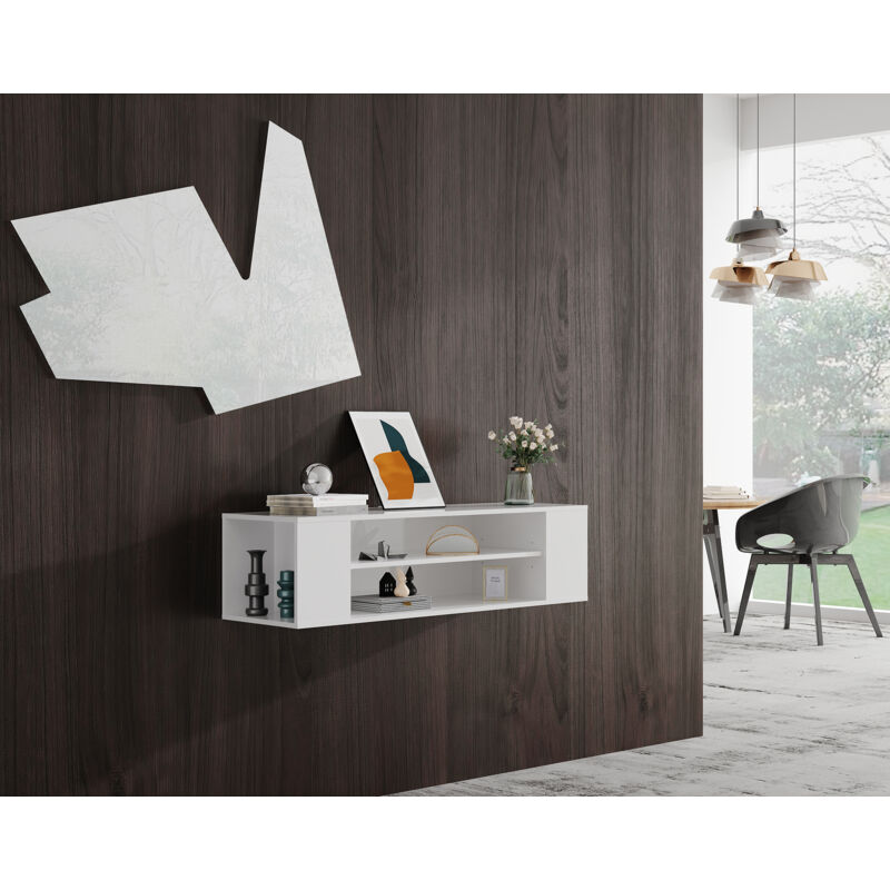 FPIGSHS Mobile sospeso per TV, Bianca TV Armadio A Parete, Mensola Mobile  Porta TV in Legno 100/120 Cm, Ripiani Consolle da Parete Multimediale per  Soggiorno di Piccoli Appartamenti (Size : 120cm) 