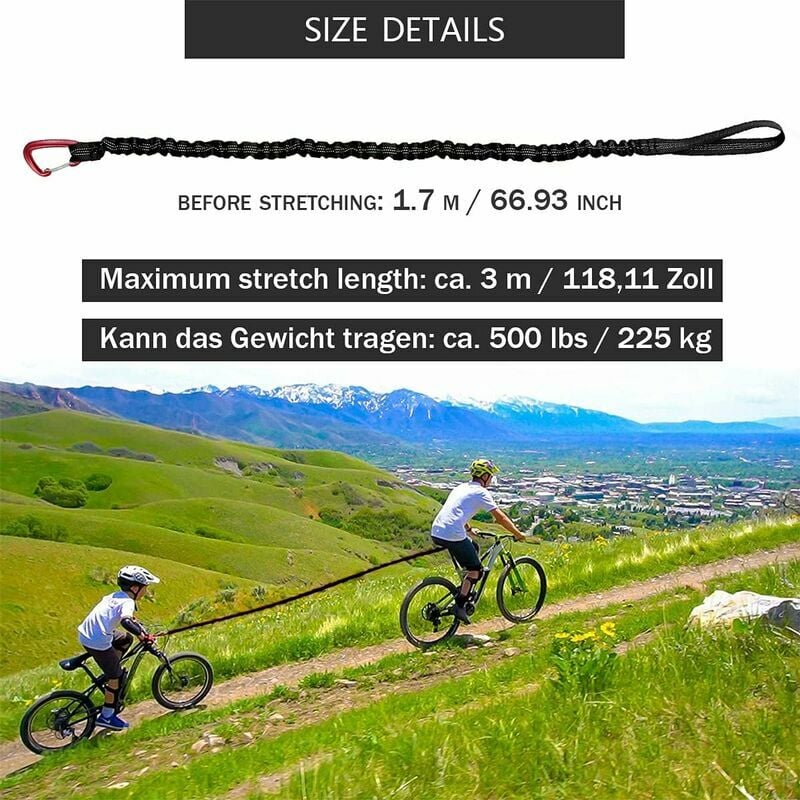 Fahrrad-Abschleppseil, elastisches Bungee-Seil