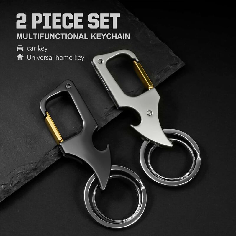 1 Stück multifunktionaler Herren-Auto-Schlüsselanhänger aus Metall mit  Taillenaufhänger, Flaschenöffner, Schlüsselanhänger