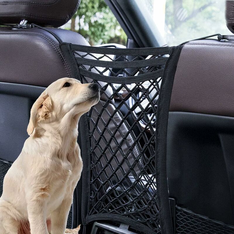 Aufbewahrungsnetz-Autositz mit 4 Haken, 2 Taschen auf drei Schichten,  maschinenelastischer Netz-Aufbewahrungstaschen-Organizer, verhindert, dass  Haustiere / Kinder das Design