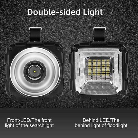 LED-Handscheinwerfer Doppelkopf Taschenlampe USB wiederaufladbare