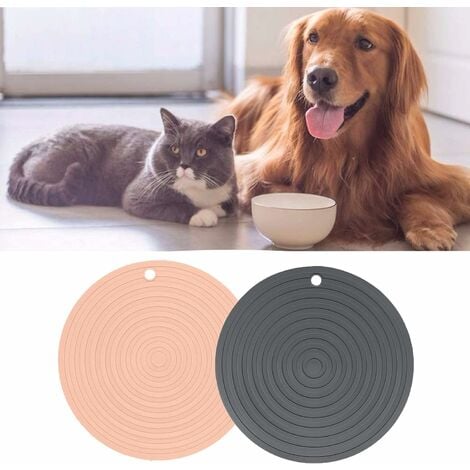 2 STÜCKE Hundenapfmatte für Hund Katze Tragbare Silikonmatte  Silikon-Tischset für Haustierfutter Wasserdichte Matte Futter Hund