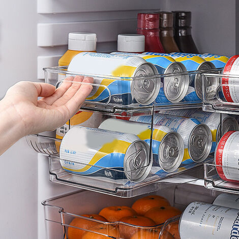 Kühlschrank Organizer 4 Stück Aufbewahrung Kühlschrank Organizer Stapelbar  - Kühlschrank Ordnungssystem Kühlschrank Box - Vorratsschrank Organizer