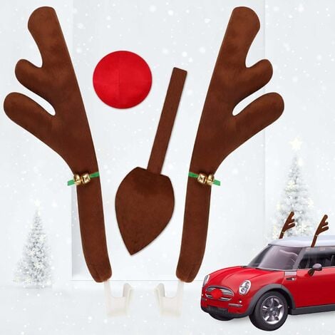 Rentiere Auto Deko Set Geweih Rote Nase Dekorationen Weihnachten