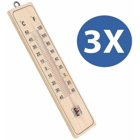 5x Holzthermometer Thermometer Gartenthermometer Analog aus Holz