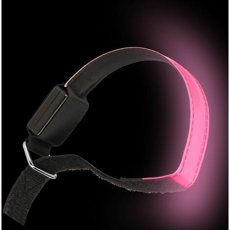 4x LED Armband Reflektor Blinklicht Reflektorband Lampe Licht Band Joggen  Fahrrad rosa