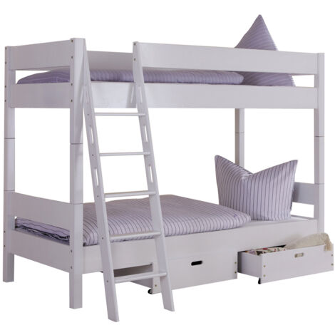 Etagenbett Stefan, Massivholz, weiß lackiert
