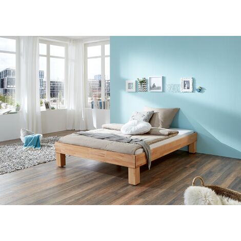Futonbett Manuela, Buche massiv geölt, ohne Kopfteil Größe LF 100X200 CM
