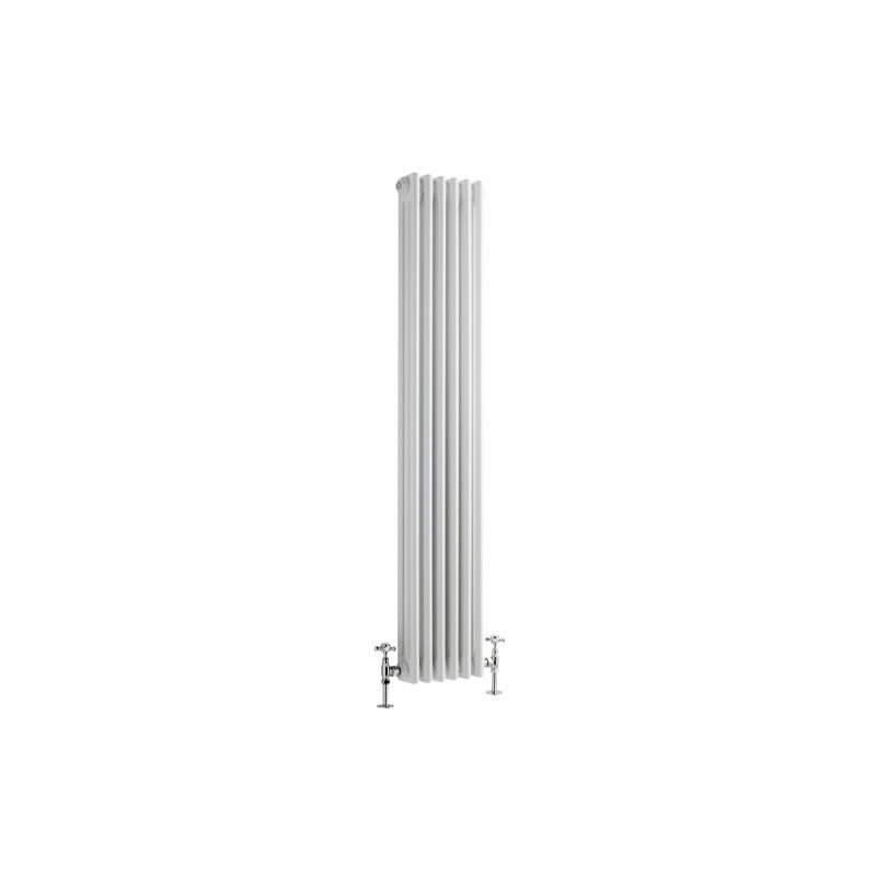 Hudson Reed Regent Radiador de Diseño Vertical en Estilo de Hierro Fundido - Radiador Con Acabado Blanco - Columnas 3 x 6 - 1041W - 1500 x 290 x 100mm - Calefacción de Lujo