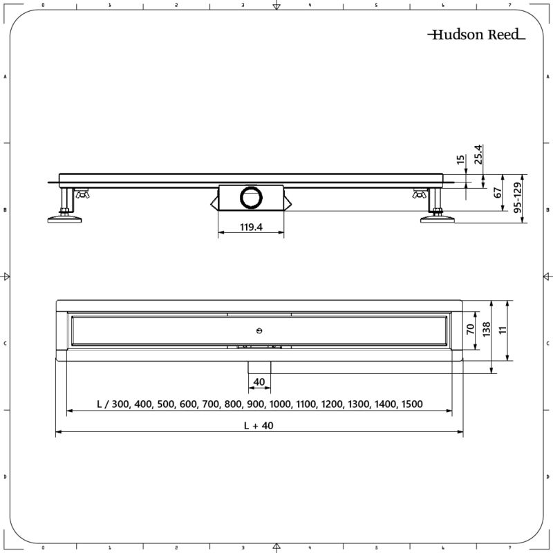 Canaleta para Ducha de Obra de 1200mm con Rejilla