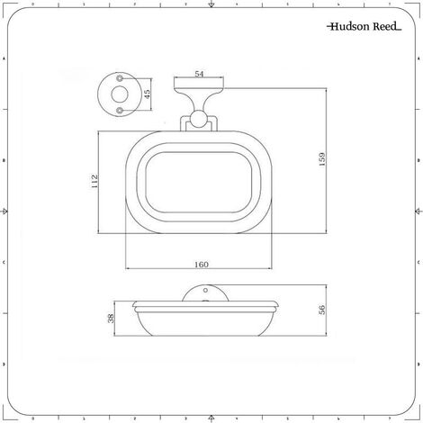 Jabonera de Pared para Lavabo en Cerámica Blanca de 160 mm