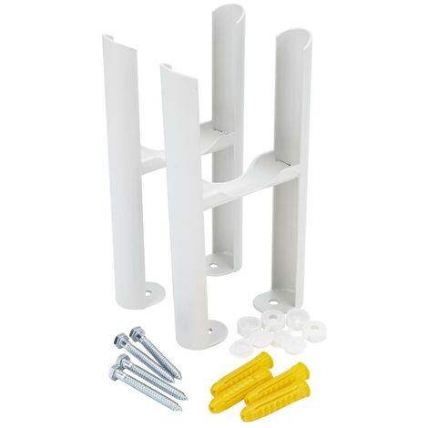 Conjunto de Soporte para Montaje a Suelo Para Radiadores Tradicionales  Blancos con 3 Columnas