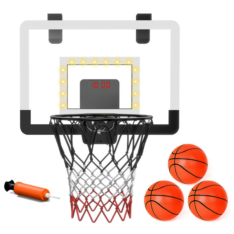 SPORTNOW - Panier de basket-ball mural avec ressort - panneau de basket à  accrocher - visserie incluse - acier PE jaune noir