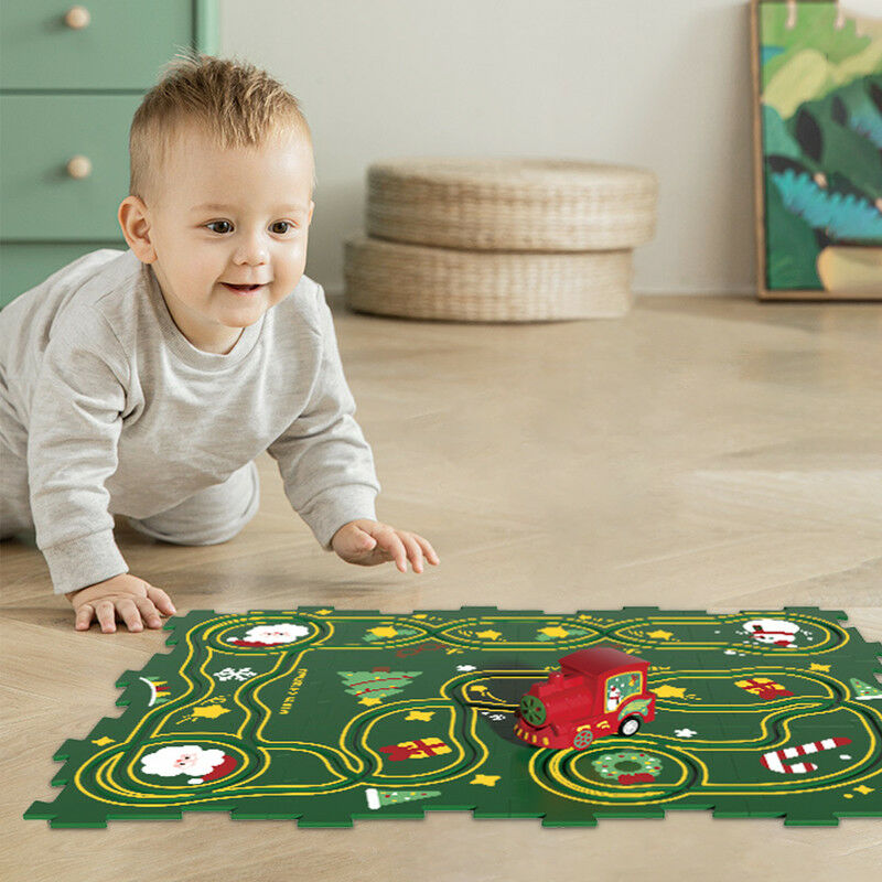 Tapis bébé,Jouet de Puzzle Piste de Voiture, Jeux de Puzzles de Voies Circuit  Voiture, Cadeau