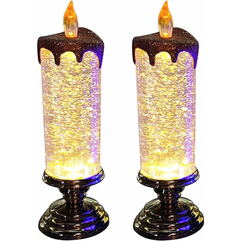 Bougies LED en cristal, 7 couleurs dégradées, pour noël, anniversaire,  mariage