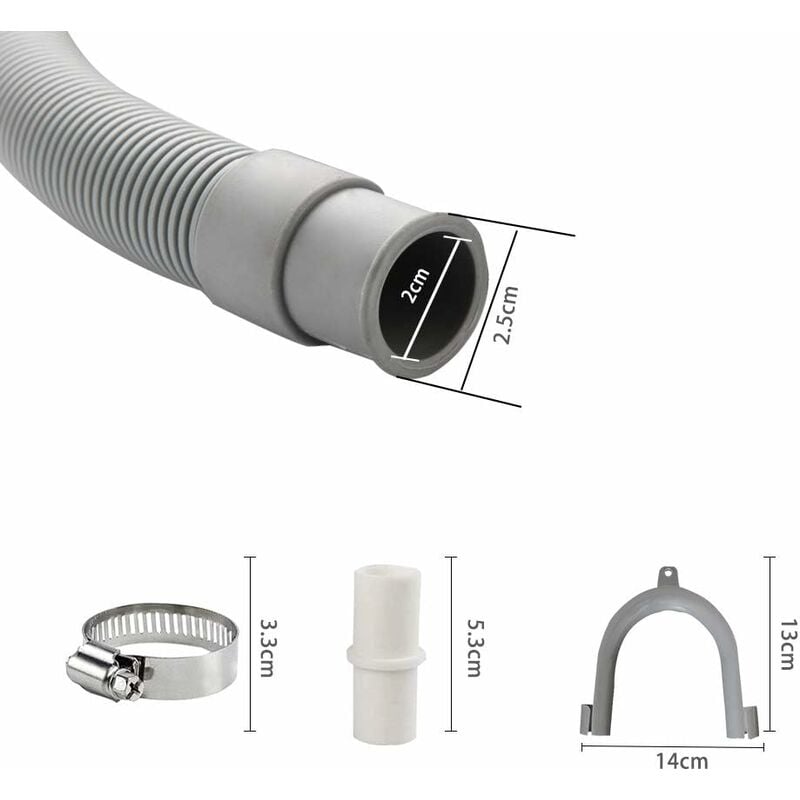 Denuotop tuyau de vidange rallonge de tuyau de vidange raccord de tuyau de vidange  tuyau de vidange pour lave-linge tuyau de vidange pour sche-linge (