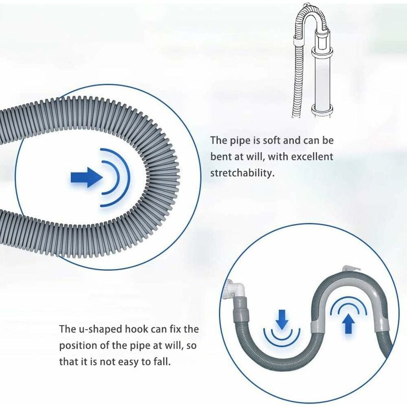 Rallonge de Tuyau de Vidange pour Machines à Laver, Tuyau de Vidange 2M  Tuyau R5