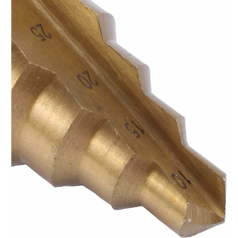 Foret étagé 10-45mm en HSS Fraise Conique Perceuse Perçage Ensemble de  forets en titane pour perceuse à cône en acier - Cdiscount Bricolage