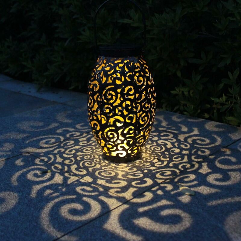 Lanterne solaire, lumière de lanterne extérieure à led, ip44 imperméable à  l'eau, rechargeable sans fil pour jardin patio cour extérieure [classe  énergétique A +]