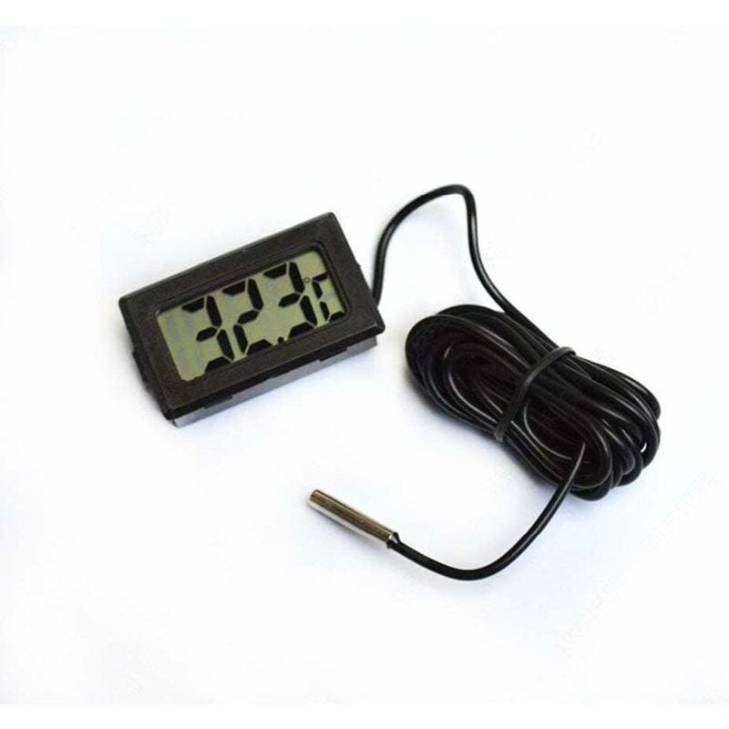 Digital LCD Thermomètre Moniteur de température avec sonde externe étanche  pour réfrigérateur/congélateur-Aquarium, de température de l'eau FishTank -  Noir, 4,8Ṫ 2,8Ṫ 1,5 cm (câble: 1M)