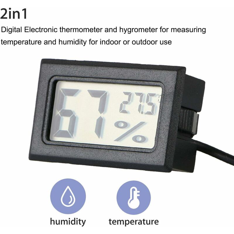 Thermomètres d'ambiance intérieur, Mini thermomètre intérieur Moniteur de  température ambiante, Hygromètre précis Humiditémètre, Jauge d'humidité de  température pour H -z