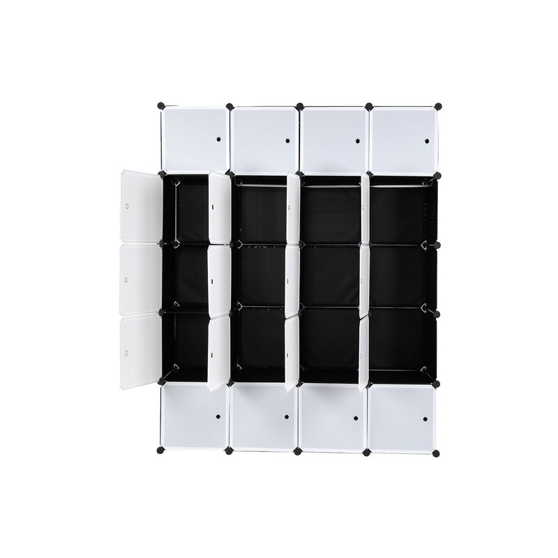 Alightup Armoire Penderie Modulable Portable Grande Capacité Storage avec  Portes Étagère de Etagères Empilables Plastique Rangement Chambre Adultes
