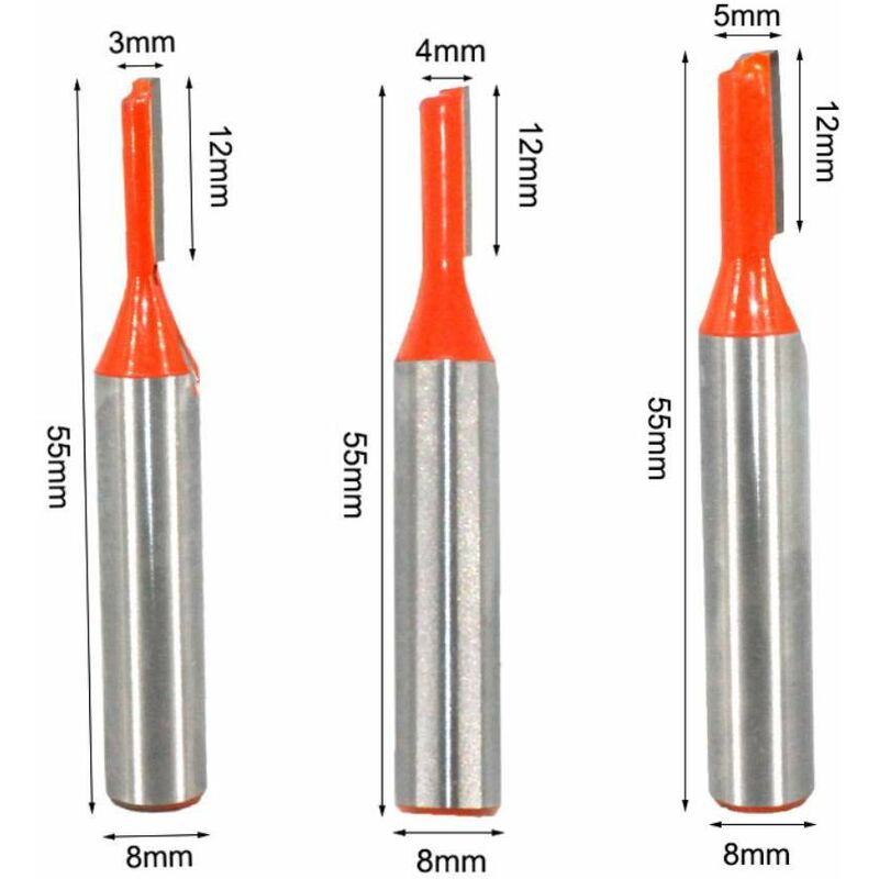 LTS FAFA 7pcs tige de 6mm fraise à défoncer fraise droite avec tranchants  en carbure fraise