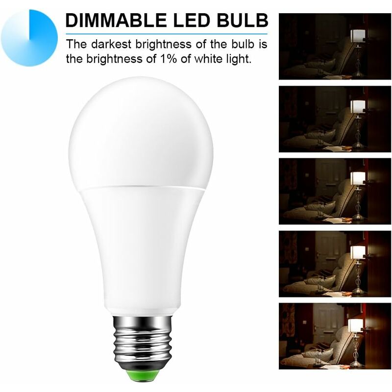 Lot de 10 Ampoules LED E27 Dimmable - 8.8W - Blanc Chaud - Neutre