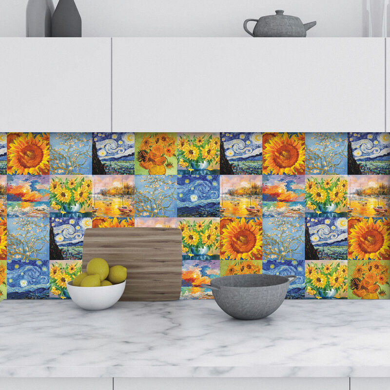 Autocollant Mural Cuisine Adhésif Tuile Stickers Salle de Bain 3D Carreaux *