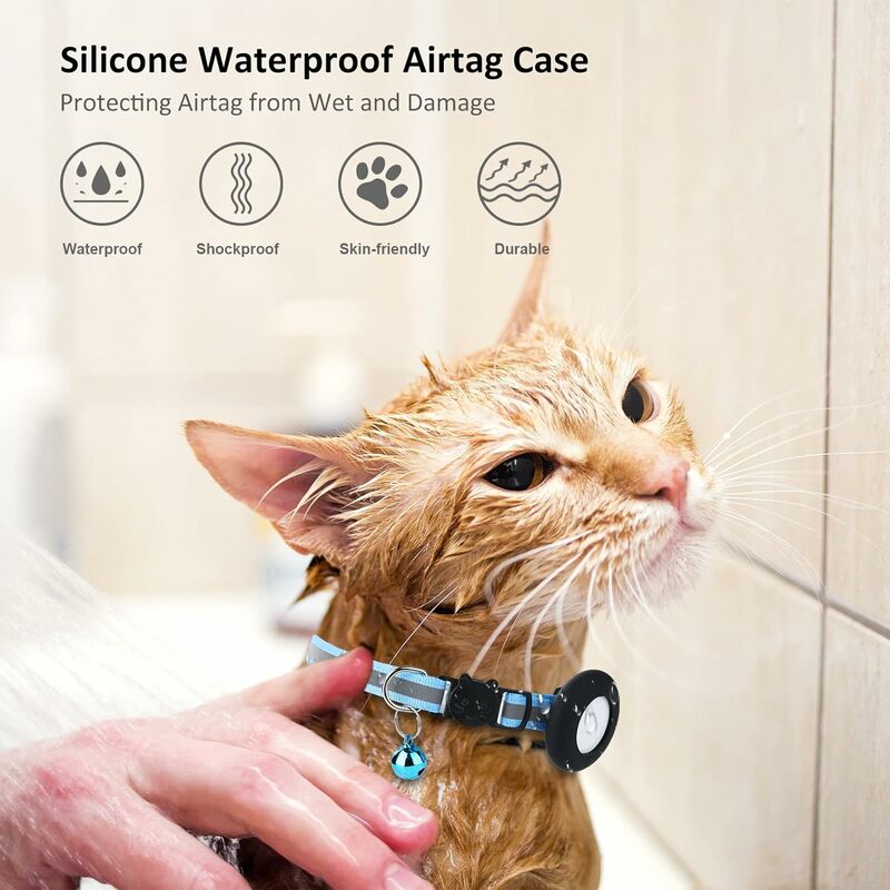 Séparateur de collier de chat Airtag réfléchissant avec support