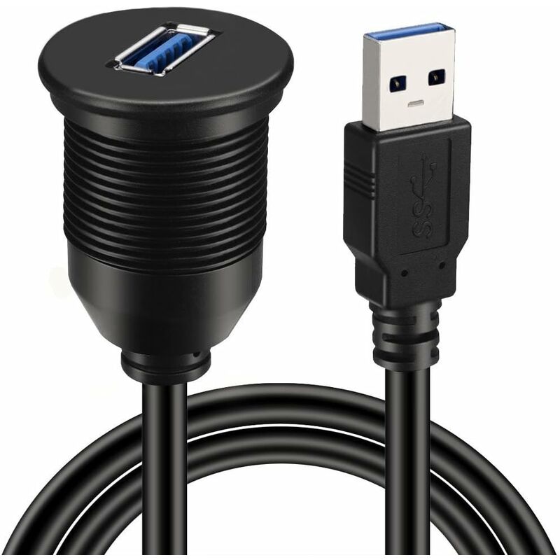 Câble adaptateur USB 2.0 mâle vers 2 double prise USB femelle pour  ordinateur / ordinateur portable, longueur: environ 30 cm (noir)