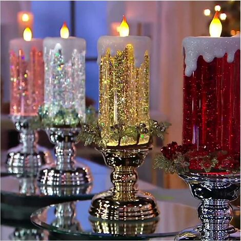 Bougies de fenêtre de Noël de 10 pouces à piles à lumière blanche chaude  conique bougie sans flamme en ivoire led avec minuterie à distance pour le  mariage à la maison De