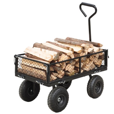 Chariot à bûches，Chariot à bois Charge maximale 149kg Wagon Cart pour  Transport bois