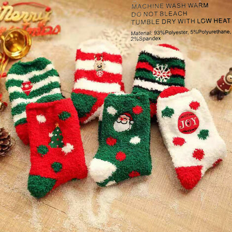 Autre décoration pour Noël，Chaussettes de Noël 6pcs, Chaussettes de Noël  Femme, Cadeau de Bas de