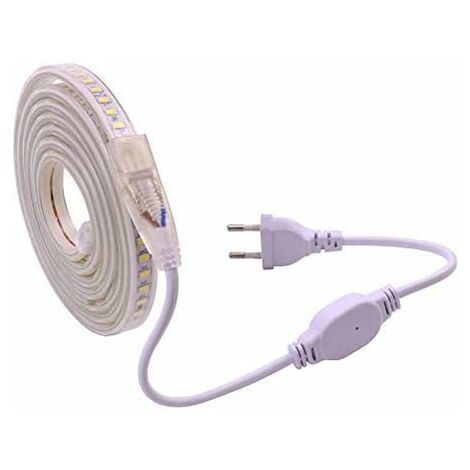 Bande lumineuse LED étanche avec prise UE, ruban LED, lampe d