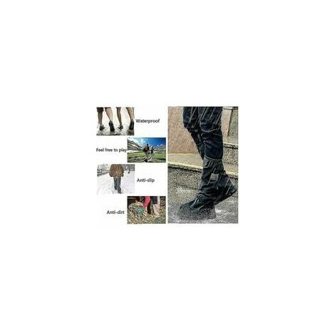 Couvre-Chaussures Imperméables Noirs avec Réflecteur, Femmes Homme  Réutilisables et Pliables Neige Pluie Couvre-Bottes Imperméables 1  Paire-Noir XL