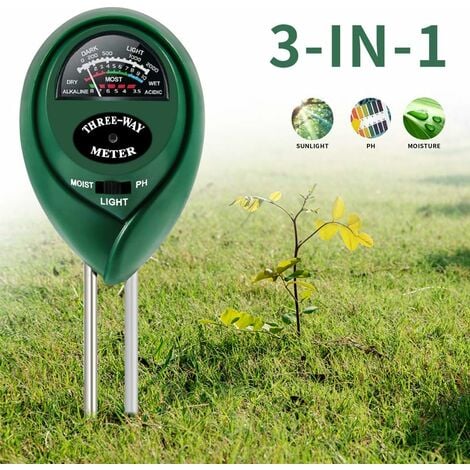 Testeur de sol 3-en-1, humidificateur d'humidité / lumière / ph du sol,  outil de kit de test de pelouse de ferme de jardinage, sonde numérique de  plante, hydromètre d'eau de testeur de