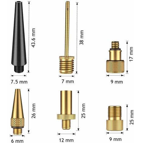 Adaptateur de valve de vélo en cuivre pur avec bague d'étanchéité pour AV  DV SV