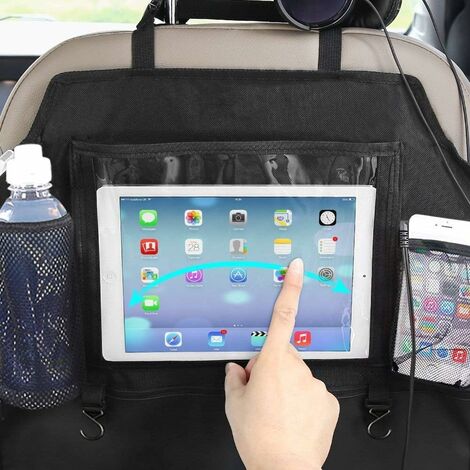 Kick Mats Organisateur de voiture, 1pc Organisateur de siège arrière avec  table et protecteur de dossier de siège d'auto pour enfant avec  compartiment ipad / tablette