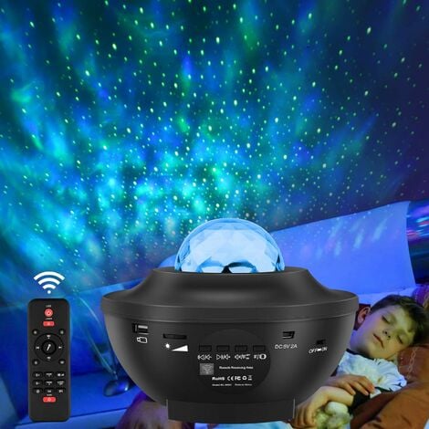 1pc veilleuse bébé, projecteur étoile de lune - 4 ampoules LED 8 couleurs  de lumière changeantes avec