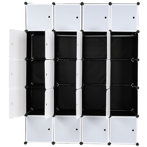 Alightup Armoire Penderie Modulable Portable Grande Capacité Storage avec  Portes Étagère de Etagères Empilables Plastique Rangement Chambre Adultes