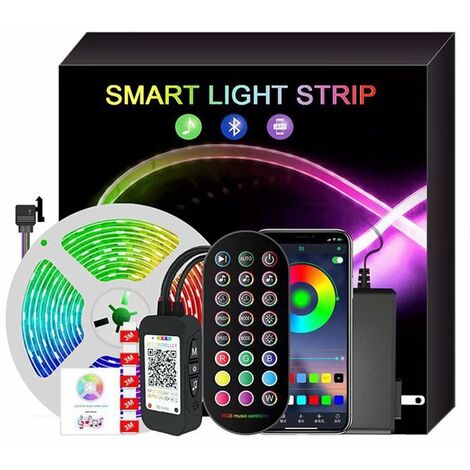 Ruban Led 20M, Led Chambre Bluetooth Bande Led RGB Lumineuse Flexible  Multicolore avec App Contrôle y Télécommande, Utilisé pour la Décoration de  Maison de Chambre à Coucher : : Luminaires et Éclairage